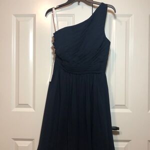 JJs House One Shoulder Dress in Navy Blue